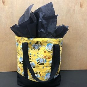 1 LEFT Host Pic! Bumblebee Gnome Canvas Tote Bag Small Yellow Black Handmade